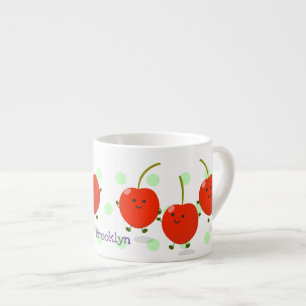 Taza De Espresso Ilustracion de personalizado de cerezas rojas de s