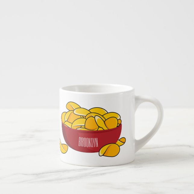 Taza De Espresso Ilustracion de personalizado de chips de papa (Derecha)