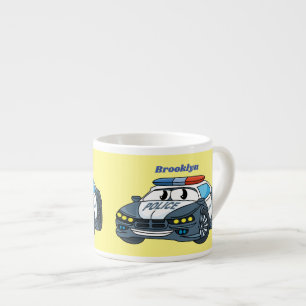 Taza De Espresso Ilustracion de personalizado de coche de policía f