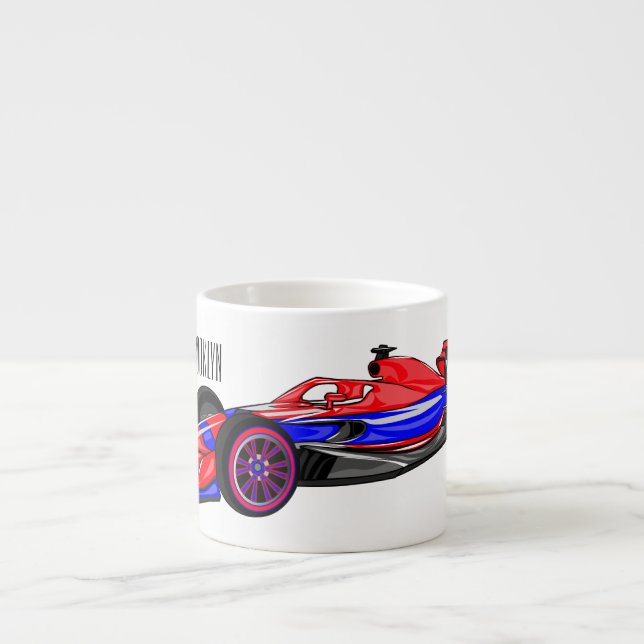 Taza De Espresso Ilustracion de personalizado de coches de carreras (Frente)