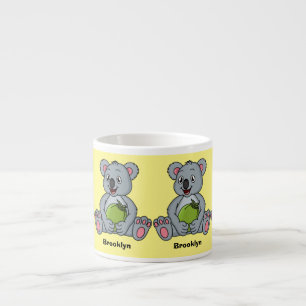 Taza De Espresso Ilustracion de personalizado de coco y koala cuta