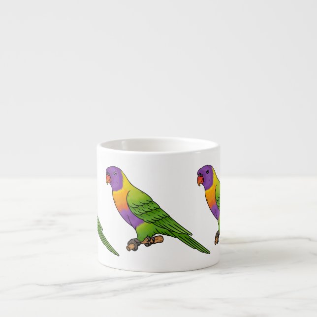 Taza De Espresso Ilustracion de personalizado de cocodrilo arcoiris (Frente)