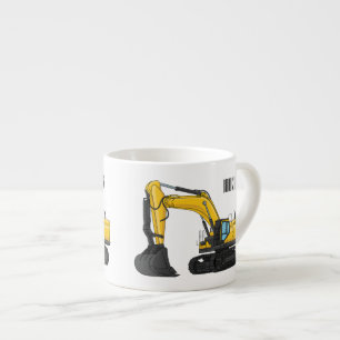 Taza De Espresso Ilustracion de personalizado de excavadora de rast