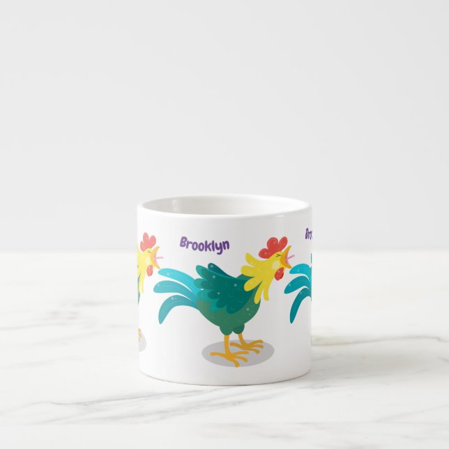 Taza De Espresso Ilustracion de personalizado de gallo de entrego g (Frente)