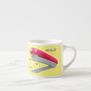 Taza De Espresso Ilustracion de personalizado de grapadora de color