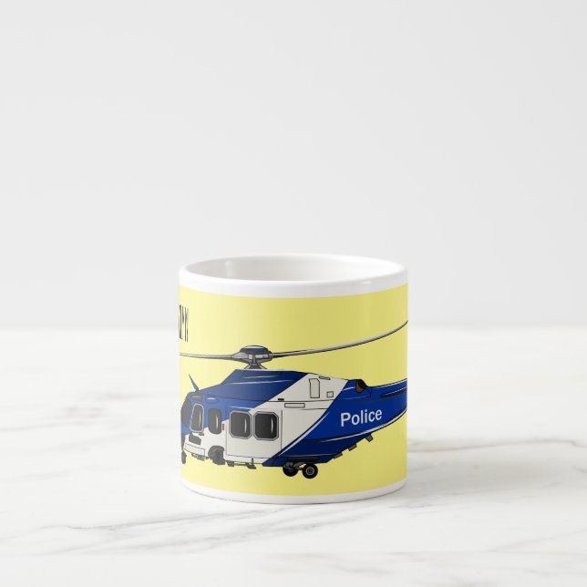 Taza De Espresso Ilustracion de personalizado de helicópteros de la (Frente)