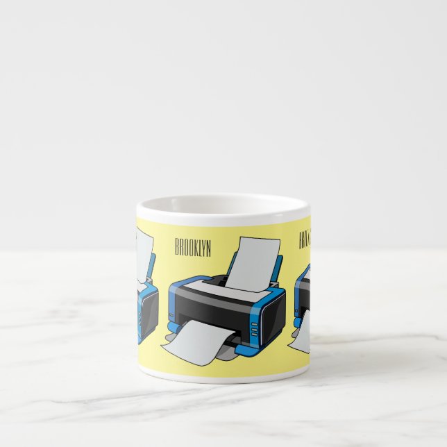 Taza De Espresso Ilustracion de personalizado de impresora (Frente)