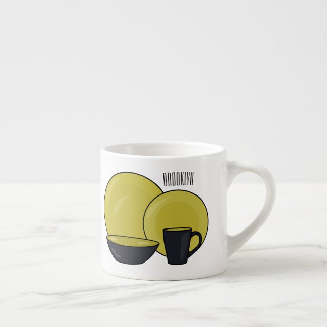 Taza De Espresso Ilustracion de personalizado de juego de mesa (Derecha)
