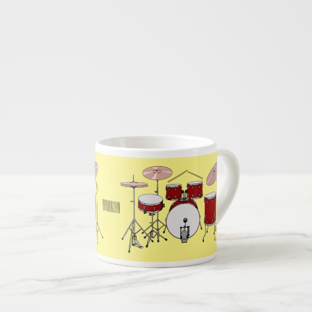 Taza De Espresso Ilustracion de personalizado de kit de tambor (Derecha)