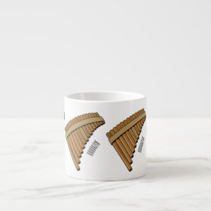 Taza De Espresso Ilustracion de personalizado de la flauta de pan /