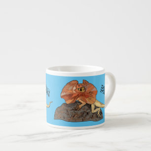 Taza De Espresso Ilustracion de personalizado de lagarto de cuello