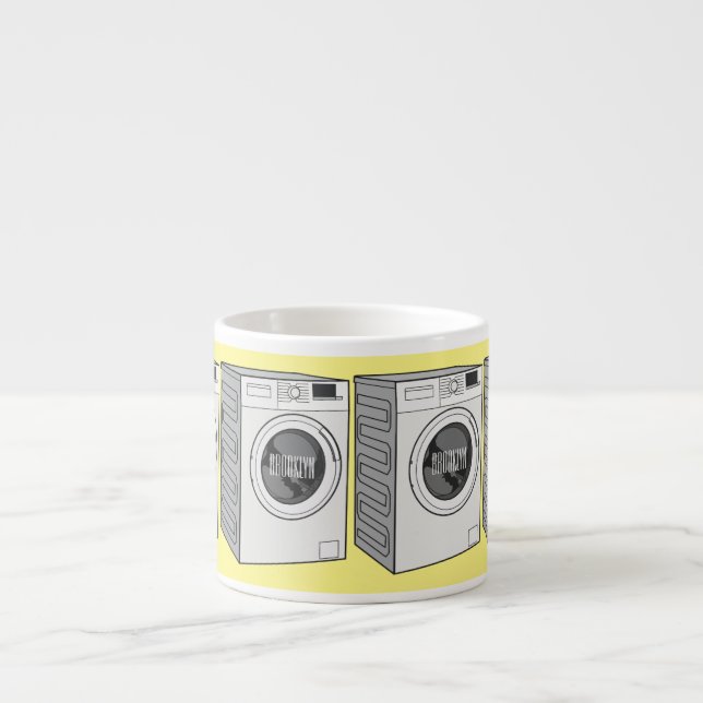 Taza De Espresso Ilustracion de personalizado de lavadora (Frente)