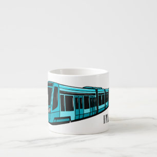 Taza De Espresso Ilustracion de personalizado de locomotora eléctri