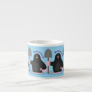 Taza De Espresso Ilustracion de personalizado de lunar feliz