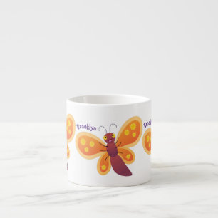 Taza De Espresso Ilustracion de personalizado de mariposa naranja f
