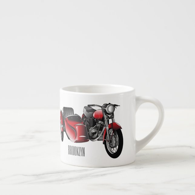 Taza De Espresso Ilustracion de personalizado de motocicletas Sidec (Derecha)