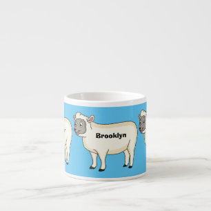 Taza De Espresso Ilustracion de personalizado de ovejas alegres