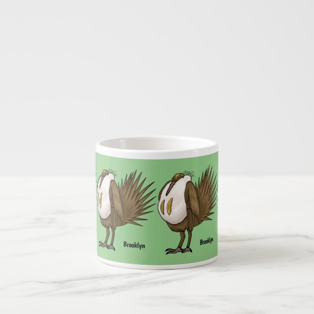 Taza De Espresso Ilustracion de personalizado de pájaro de gran sab (Frente)