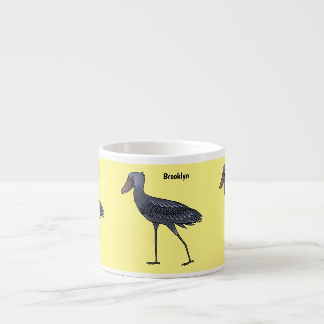 Taza De Espresso Ilustracion de personalizado de pájaro Shoebill (Frente)