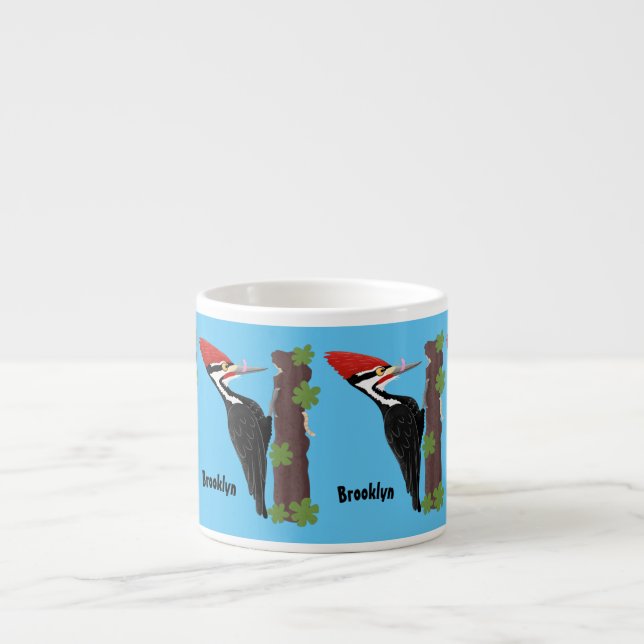 Taza De Espresso Ilustracion de personalizado de pájaros carpintero (Frente)
