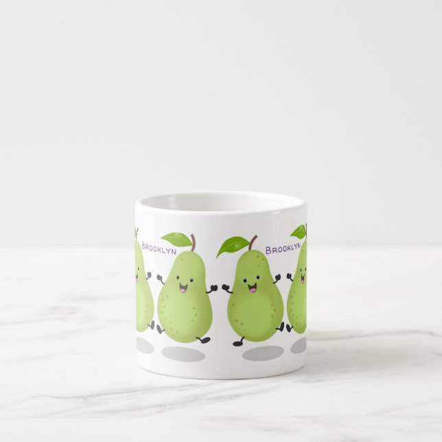 Taza De Espresso Ilustracion de personalizado de par de pera cúpula (Frente)