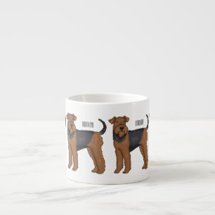 Taza De Espresso Ilustracion de personalizado de perro Airedale ter