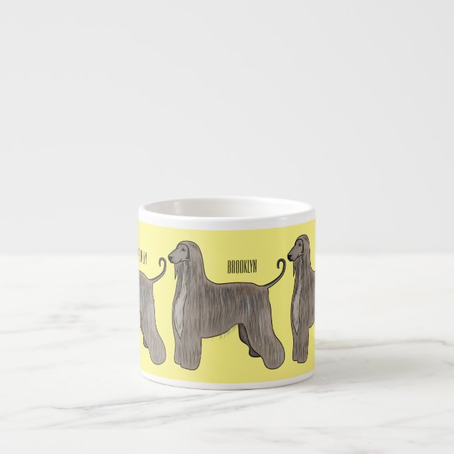 Taza De Espresso Ilustracion de personalizado de perro de perro per (Frente)