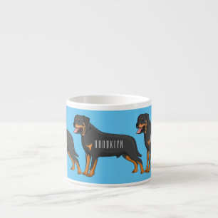 Taza De Espresso Ilustracion de personalizado de perro de Rottweile