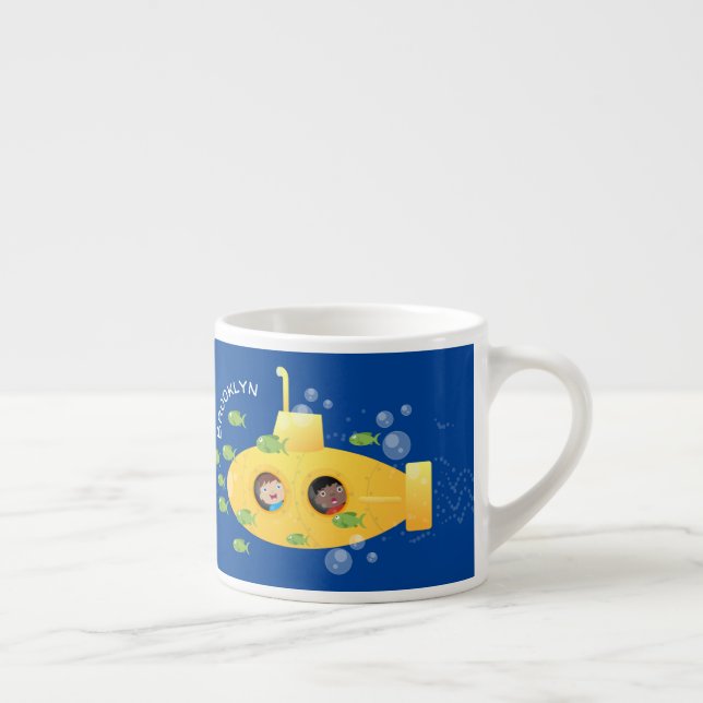 Taza De Espresso Ilustracion de personalizado de pescado submarino  (Derecha)