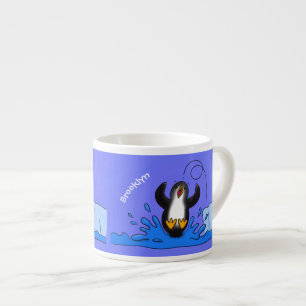 Taza De Espresso Ilustracion de personalizado de pingüino puenteado