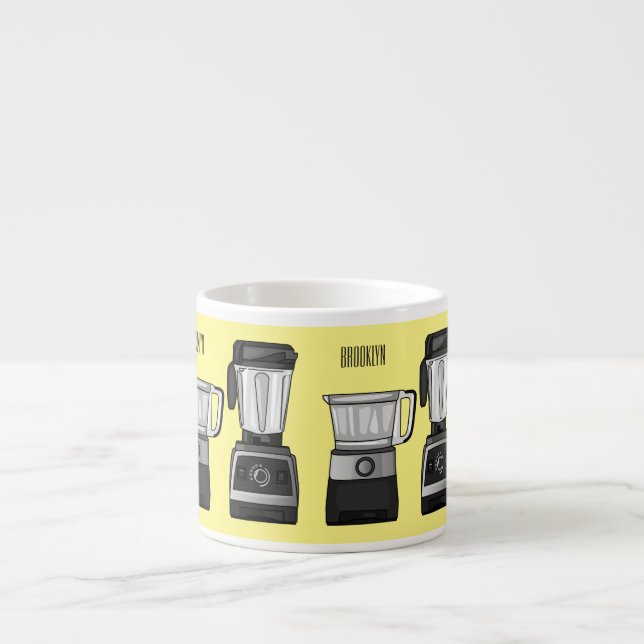 Taza De Espresso Ilustracion de personalizado de procesador y mezcl (Frente)