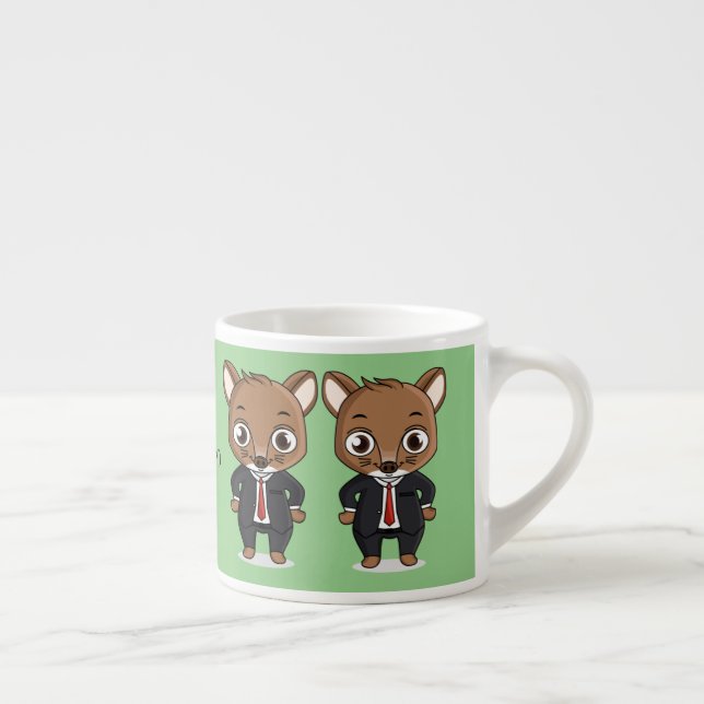 Taza De Espresso Ilustracion de personalizado de rata (Derecha)