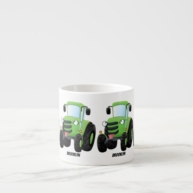 Taza De Espresso Ilustracion de personalizado de tractores de granj (Frente)