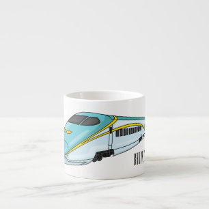 Taza De Espresso Ilustracion de personalizado de trenes de alta vel