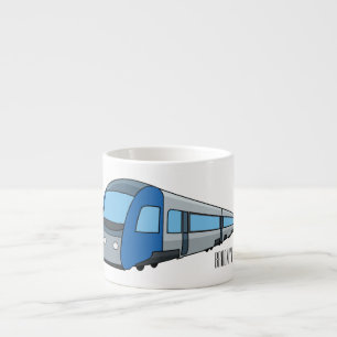 Taza De Espresso Ilustracion de personalizado de trenes eléctricos