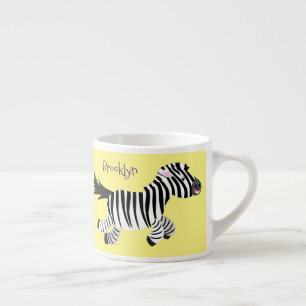 Taza De Espresso Ilustracion de personalizado de zebra graciosa