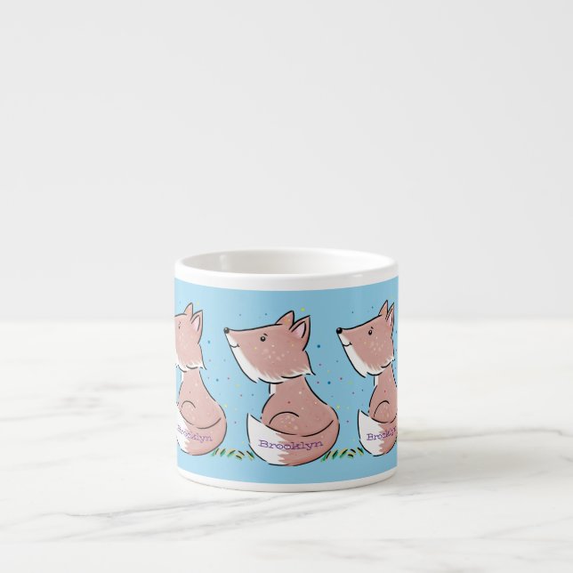 Taza De Espresso Ilustracion de personalizado de zorro bebé (Frente)