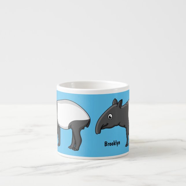 Taza De Espresso Ilustracion de personalizado feliz (Frente)
