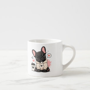 Taza De Espresso Ilustración de sudadera con capucha de Bulldog Fra