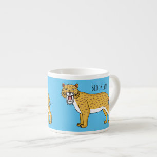 Taza De Espresso Ilustracion de tigre con dientes de saber