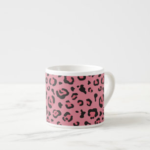 Taza De Espresso Ilustracion del animal del rosa del leopardo