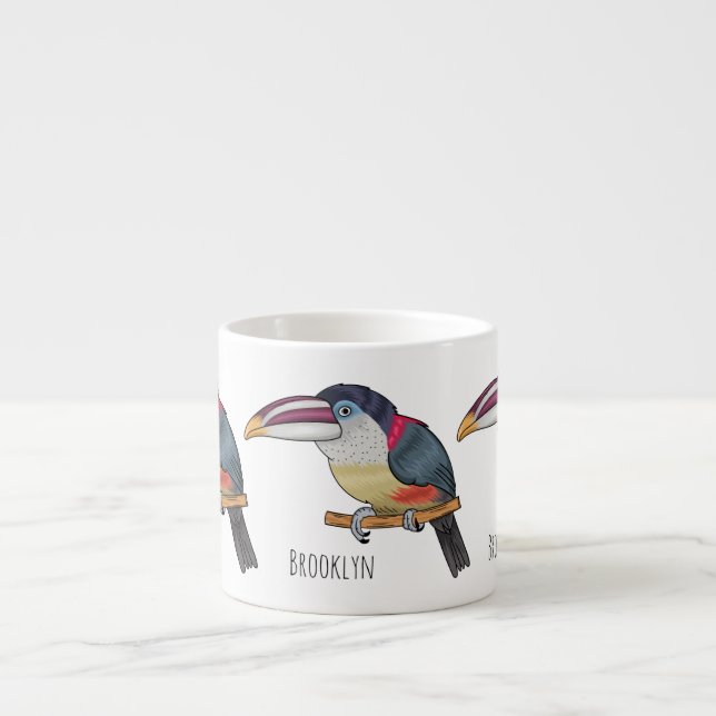 Taza De Espresso Ilustracion del personalizado de aves de Curl cres (Frente)