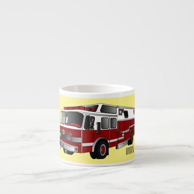 Taza De Espresso Ilustracion del personalizado del motor de fuego (Frente)