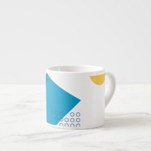 Taza De Espresso Ilustracion Memphis moderno, fresco y geométrico