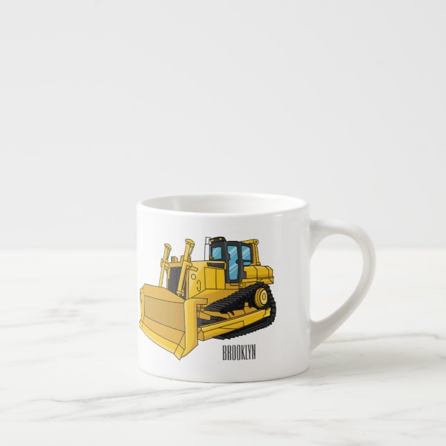 Taza De Espresso Ilustracion personalizado Bulldozer (Derecha)