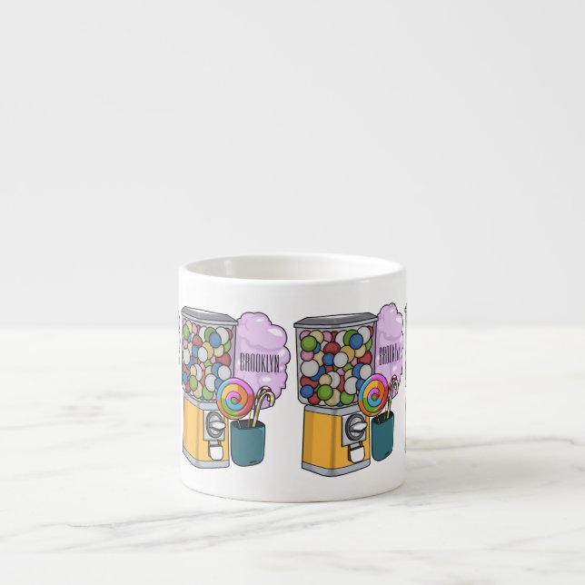 Taza De Espresso Ilustracion personalizado Candy (Frente)