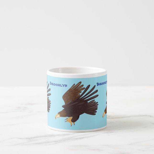 Taza De Espresso Ilustracion personalizado de águila dorada diverti (Frente)