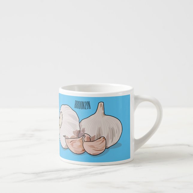 Taza De Espresso Ilustracion personalizado de ajo (Derecha)