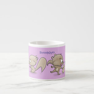 Taza De Espresso Ilustracion personalizado de ardillas graciosas