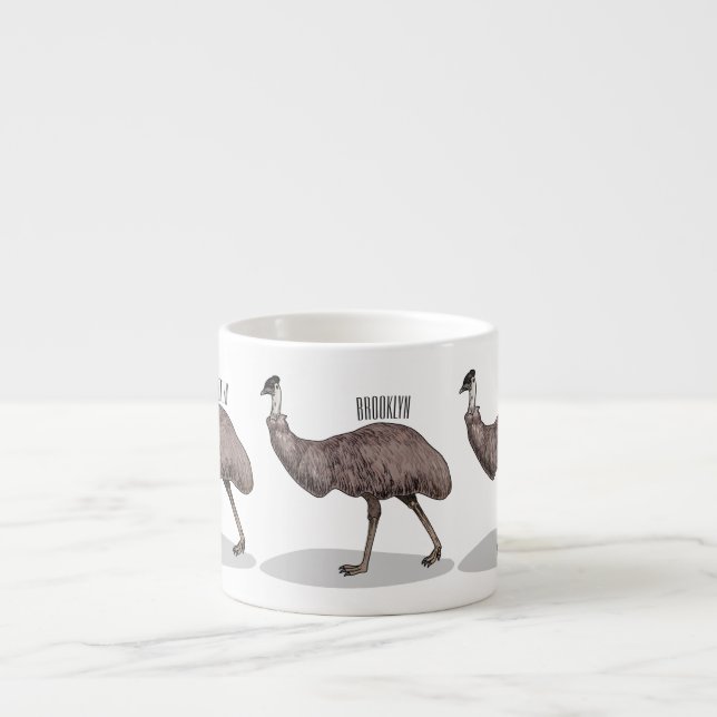 Taza De Espresso Ilustracion personalizado de aves de la Uem (Frente)